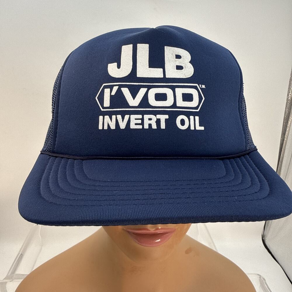 Blue JLB I'VOD Invert Oil Truckers Hat Flat Brim Snapback Mesh Baseball Cap